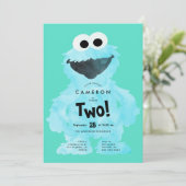 Custom COOKIE MONSTER Sesame Street Birthday Einladung (Stehend Vorderseite)