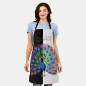 Custom Cooking Queen Colorful Peacock Schürze (Getragen)