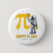 Custom Cool Astronaut Painting Pi Symbol Pi Day Button (Vorderseite)