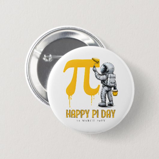Custom Cool Astronaut Painting Pi Symbol Pi Day Button (Vorne & Hinten)