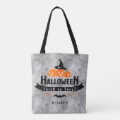 Custom Cool Black Halloween Trick oder Treat Pumpk Tasche (Rückseite)