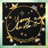 Custom Cool Black Metallic Stars Merry Xmas Fensteraufkleber (Blatt 3)