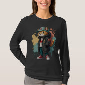 Custom Cool Cat in Knitted Streetwear T-Shirt (Vorderseite)
