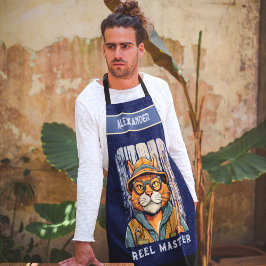 Custom Cool Cat Retirement Geschenke für Fisherman Schürze