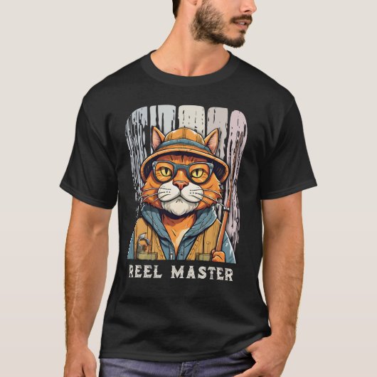 Custom Cool Cat Retirement Geschenke für Fisherman T-Shirt (Vorderseite)