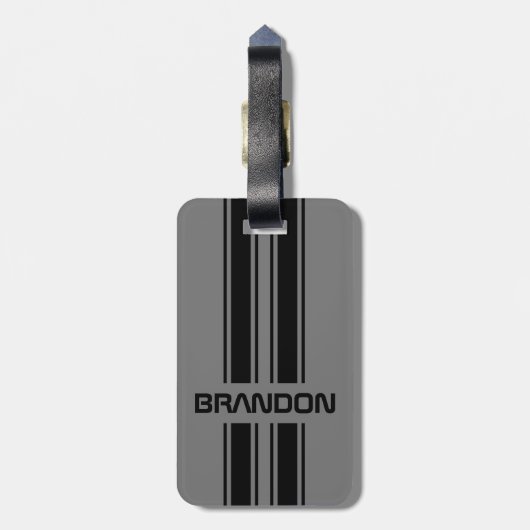 Custom Cool Classic Auto Race Sport Stripes Patter Gepäckanhänger (Rückseite vertikal)