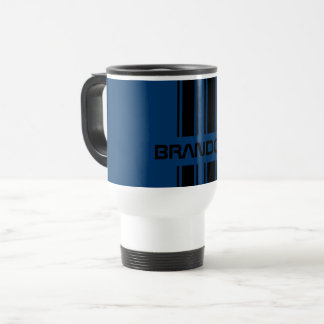 Custom Cool Dark Blue Black Auto Race Sport Strip Reisebecher