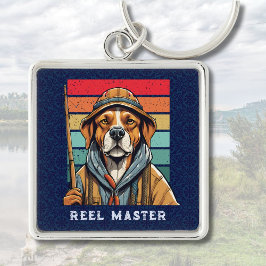 Custom Cool Dog Retirement Geschenke für Fisherman Schlüsselanhänger