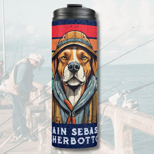 Custom Cool Dog Retirement Geschenke für Fisherman Thermosbecher