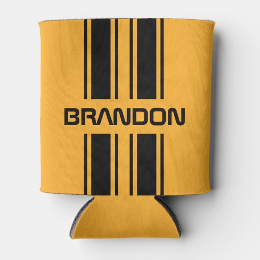 Custom Cool Gelb Schwarz Auto Race Sport Strip Dosenkühler (Vorderseite)