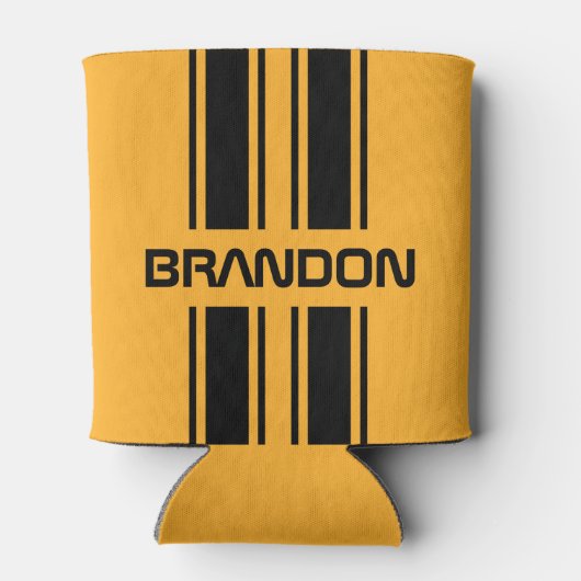 Custom Cool Gelb Schwarz Auto Race Sport Strip Dosenkühler (Rückseite)