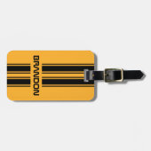 Custom Cool Gelb Schwarz Auto Race Sport Strip Gepäckanhänger (Vorderseite horizontal)