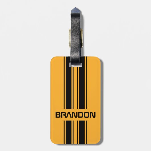 Custom Cool Gelb Schwarz Auto Race Sport Strip Gepäckanhänger (Rückseite vertikal)