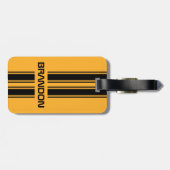 Custom Cool Gelb Schwarz Auto Race Sport Strip Gepäckanhänger (Rückseite horizontal)
