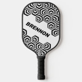 Custom Cool Hexagon Polygon Art Muster Pickleball Schläger (Vorderseite)