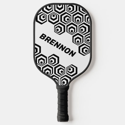 Custom Cool Hexagon Polygon Art Muster Pickleball Schläger (Vorderseite)