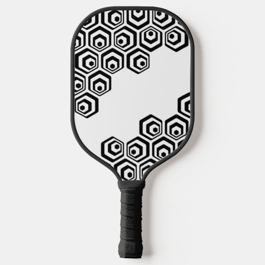 Custom Cool Hexagon Polygon Art Muster Pickleball Schläger (Rückseite)