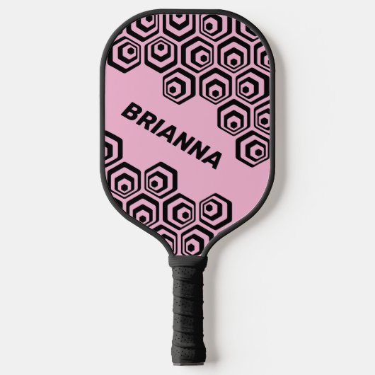 Custom Cool Hexagon Polygon Art Style Pattern Pickleball Schläger (Vorderseite)