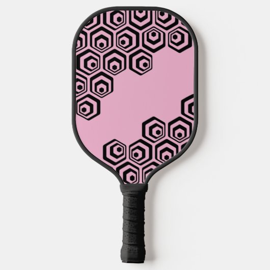 Custom Cool Hexagon Polygon Art Style Pattern Pickleball Schläger (Rückseite)