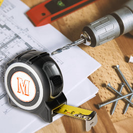 Custom Cool Orange Monogram Kids DIYers Crafters Maßband