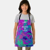 Custom Cool Pink Groovy Girl Birthday Slime Party Schürze (Insitu)