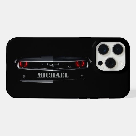 Custom Cool schwarz Chevy Camaro Ihr Name iPhone Hülle (Rückseite (Horizontal))