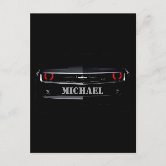 Custom Cool schwarz Chevy Camaro Ihr Name Postkarte (Vorderseite)