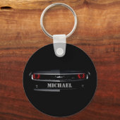 Custom Cool schwarz Chevy Camaro Ihr Name Schlüsselanhänger (Rückseite)