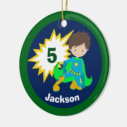 Custom Cool Superherd Kids Keramik Ornament (Links)