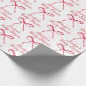 Custom Coquette Blush Pink Bow Girly Baby Dusche Geschenkpapier (Ecke)