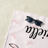 Custom Coquette Pink Bow Personal Strandtuch (Beispiel)