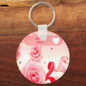 Custom coquette roses, heart and ribbons cute schlüsselanhänger (Vorderseite)