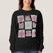 Custom Coquette Teacher Apple and Book Sweatshirt (Vorderseite)