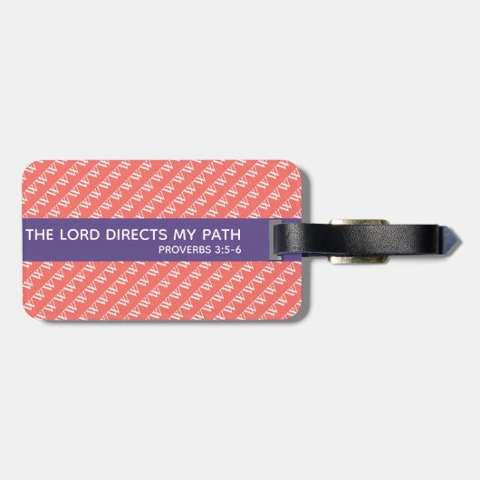 Custom Coral Monogram Gepäckanhänger (Rückseite horizontal)