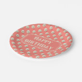 Custom Coral Paper Plates with Pearl Accents Pappteller (Schrägansicht)