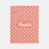 Custom Coral & Pearls Elegant Soft Throw Blanket Fleecedecke (Vorderseite)