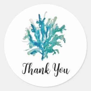 Custom Coral Reef Malerei Vielen Dank Runder Aufkleber