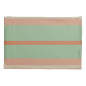 Custom Coral Sage Stripe Monogram Boho Pastel Chi Kissenbezug (Rückseite)