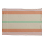 Custom Coral Sage Stripe Monogram Boho Pastel Chi Kissenbezug (Rückseite)