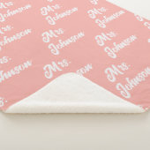 Custom Coral Sherpa Newlywed Blanket for Couples Sherpadecke (3/4)