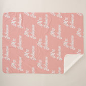 Custom Coral Sherpa Newlywed Blanket for Couples Sherpadecke (Vorderseite (Horizontal))