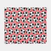 Custom Coral Soccer Ball Muster Fleecedecke (Vorderseite (Horizontal))