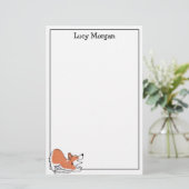 Custom Corgi Cute Dog Art Stationery Briefpapier (Stehend Vorderseite)