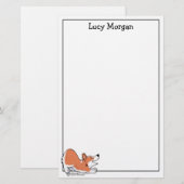 Custom Corgi Cute Dog Art Stationery Briefpapier (Vorne/Hinten)