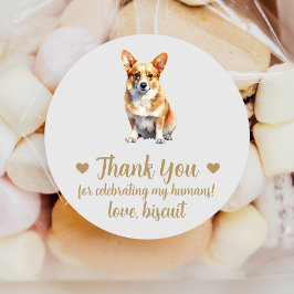 Custom Corgi Dog Gastgeschenk Hochzeit Stickers