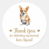 Custom Corgi Dog Gastgeschenk Hochzeit Stickers (Vorderseite)