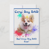 Custom Corgi Papi Dog Bester Crazy Dog Vater Dankeskarte (Vorderseite)