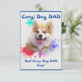 Custom Corgi Papi Dog Bester Crazy Dog Vater Dankeskarte (Stehend Vorderseite)