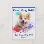 Custom Corgi Papi Dog Bester Crazy Dog Vater Dankeskarte (Vorne/Hinten)