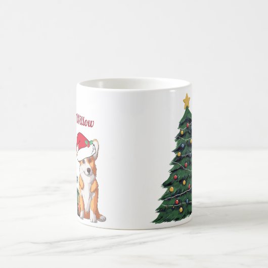 Custom Corgi Weihnachtsbaumhund in Weihnachtsmannm Kaffeetasse (Mittel)
